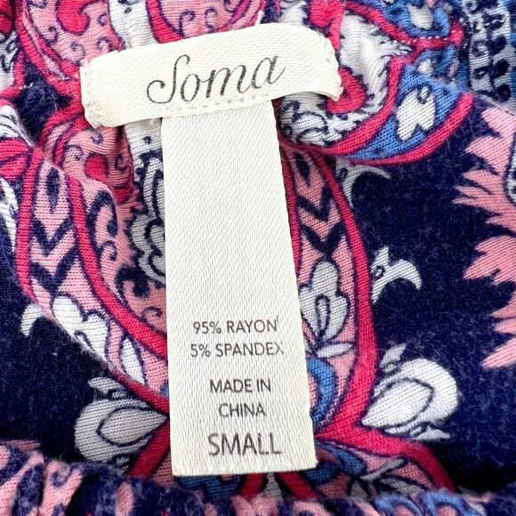 Soma Paisley Asymmetrical Shark Bite Hem Maxi Dress Size Small - Picture 8 of 9